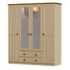 annagh-ivory-4 door wardrobe, 2 drawers and 2 mirrors