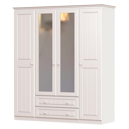 Grennan Wardrobe 4 Door With 2 Drawer & 2 Mirrors