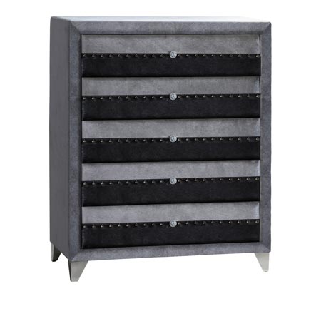jasmine grey 5 drawer chest